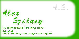 alex szilasy business card